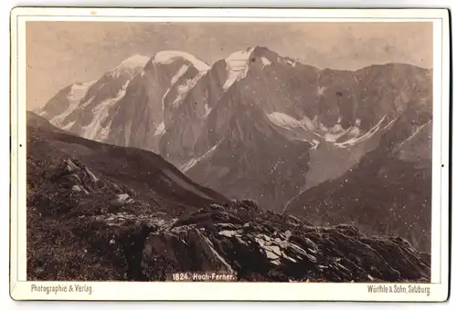 Fotografie Würthle & Spinnhirn, Salzburg, Ansicht Pfitsch, Blick nach dem Hoch-Ferner mit Gletscher