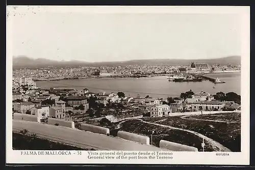 AK Palma de Mallorca, Vista general del puerto desde el Terreno