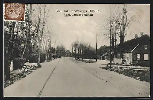 AK Friedeburg i. Ostfrsld., Partie an Heinr. Oltmann's Gasthof