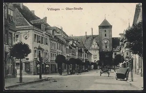 AK Villingen, Partie an der Ober-Strasse