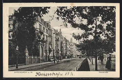 AK Offenbach, Blick in die Mainstrasse