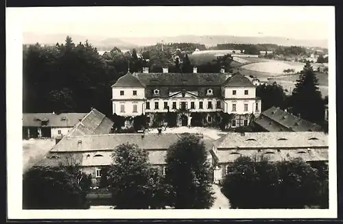 AK Sloup v Cechách, Blick von oben auf die Ortschaft