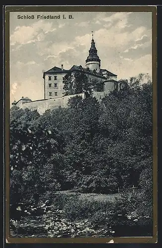AK Friedland i. B., Blick hinauf zum Schloss