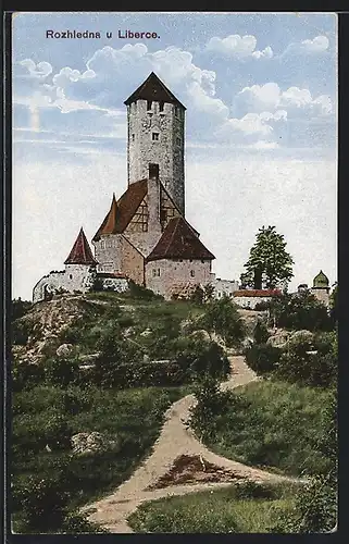 AK Reichenberg / Liberec, Aussichtsturm Hohenhabsburg
