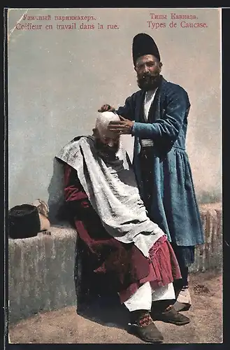 AK Types de Caucase, Russischer Friseur bei der Arbeit