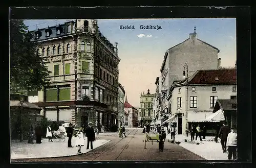 AK Krefeld, Passanten in der Hochstrasse