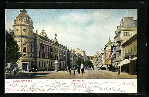AK Konstanz / Bodensee, Marktstätte mit Passanten