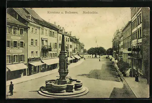 AK Konstanz, Marktstätte mit Strassenpartie