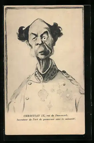 AK Karikatur Christian IX. von Dänemark