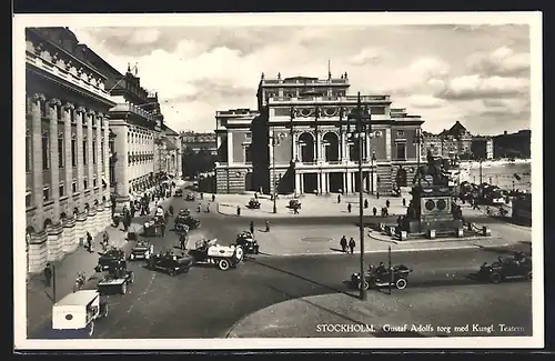 AK Stockholm, Gustaf Adolfs torg med Kungl. Teatern