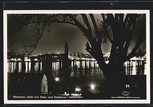 AK Stockholm, Utsikt fran Söder med Stadshuset i bakgrunden