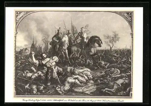 AK St. Jakob, Schlachtfeld mit Gefallenen Soldaten am 26. August 1444
