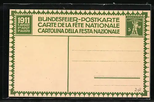 AK Schweizer Bundesfeier 1911, Schweizer Pikiniere im Kampf