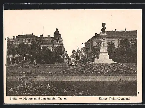 AK Braila, Kaiser Trajan-Denkmal