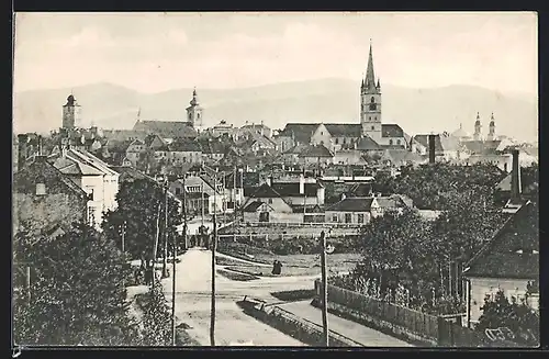 AK Hermannstadt, Totalansicht aus der Vogelschau