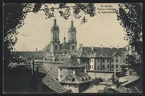AK St. Gallen, Partie v. Kloster m. Kathedrahle