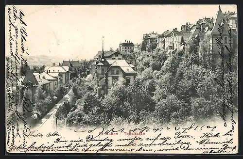 AK St. Gallen, Blick in die Tellstrasse