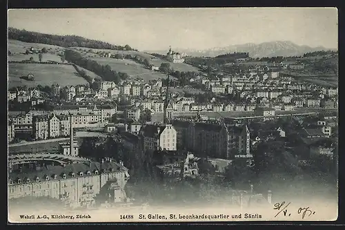 AK St. Gallen, St. Leonhardsquartier und Säntis