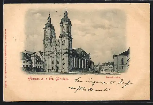 AK St. Gallen, Ansicht der Domkirche