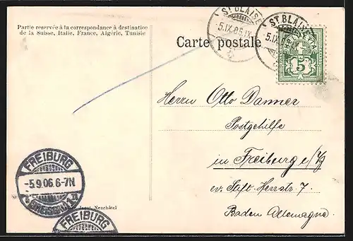 AK Neuchatel, An der Kirche, Segelschiff, Strassenpartie mit Kirche