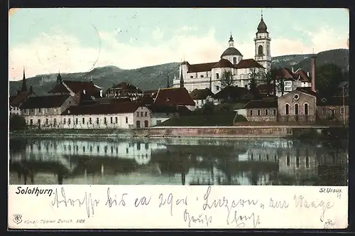 AK Solothurn, Blick zur Kirche St. Ursus