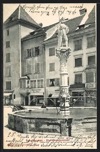 AK Schaffhausen, Ansicht des Vierröhrenbrunnen