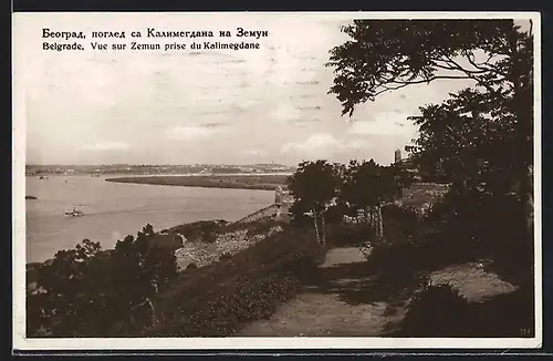 AK Belgrade, Vue sur Zemun prise du Kalimegdane