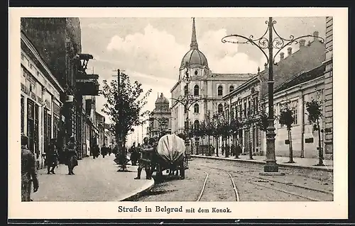 AK Belgrad, Strasse mit dem Konak
