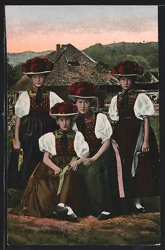 AK Vier Frauen in Volkstracht aus dem Gutachtal