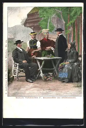 AK Altsimonswald, Simonswälder in Badischer Volkstracht