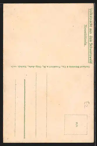 AK Neustadt, Frau in Schwarzwälder Tracht