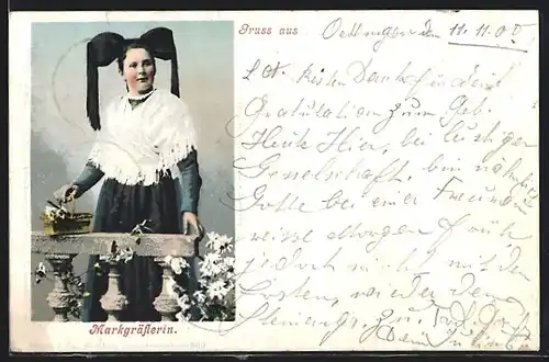 AK Markgräflerin im Trachtenkleid