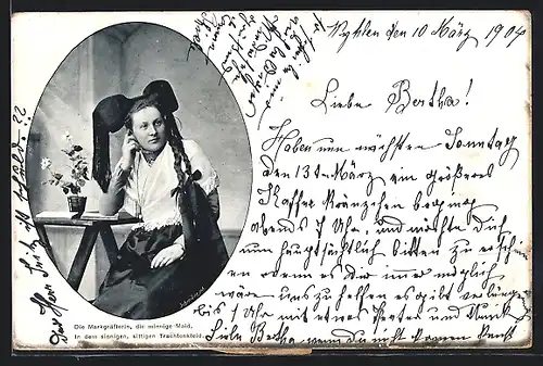 AK Junge Markgräflerin im Trachtenkleid