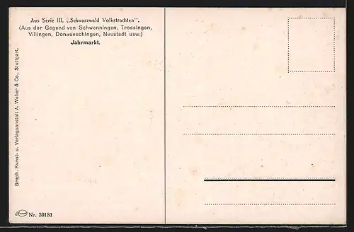 AK Schwarzwälder in Tracht auf dem Jahrmarkt