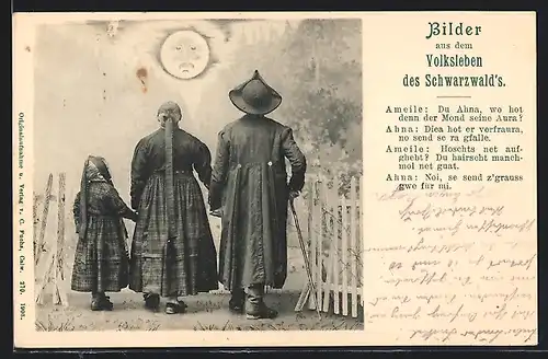 AK Schwarzwald, Schwarzwälder Tracht, Paar mit Kind