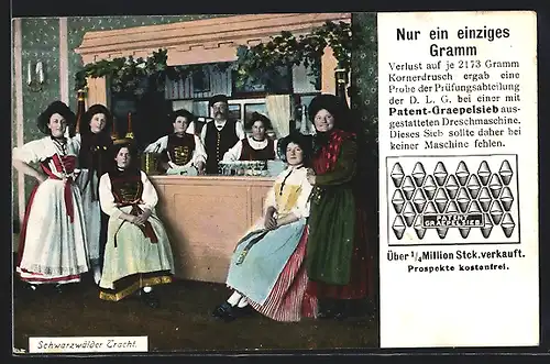 AK Frauen und Mann im Schwarzwälder Tracht am Tresen