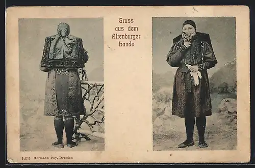 AK Altenburger Land, Frau in thüringischer Tracht