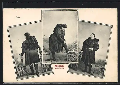 AK Altenburg, Dame in Tracht