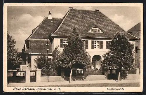 AK Bleicherode am Harz, Knappschaftskrankenhaus Haus Barbara, Strassenansicht