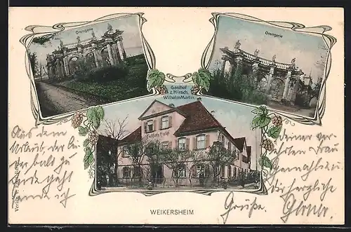 AK Weikersheim, Gasthof zum Hirsch Wilhelm Martin, Orangerie