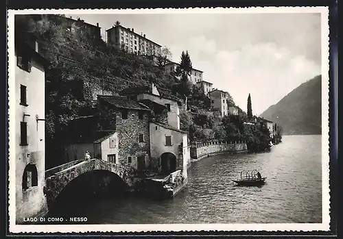 AK Nesso, Lago di Como, Häuser am See