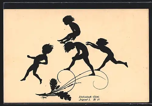 Künstler-AK Diefenbach: spielende Kinder