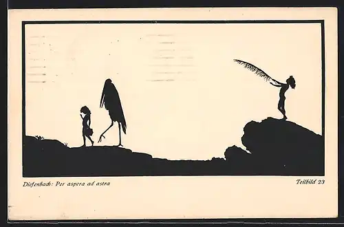 Künstler-AK Diefenbach: Scherenschnitt, Per aspera ad astra, Teilbild 23