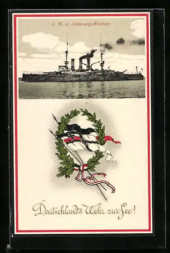 AK Kriegsschiff SMS Schleswig-Holstein, Reichskriegsflagge