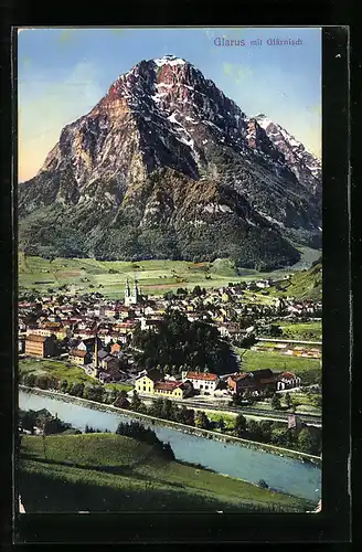 AK Glarus, Totalansicht mit Glärnisch