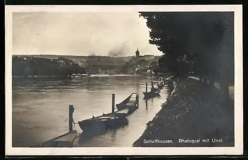 AK Schaffhausen, Rheinquai mit Unot