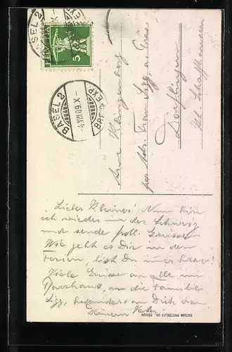 AK Basel, Markt vor dem Rathaus