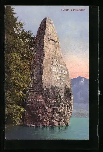 AK Seelisberg, Wasserpartie mit dem Schillerstein