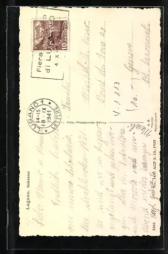 AK Lugano, Ortspartie am Sokrates-Denkmal