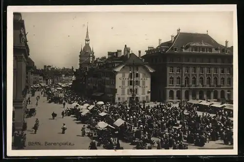 AK Bern, Bärenplatz mit Cafe Féderal